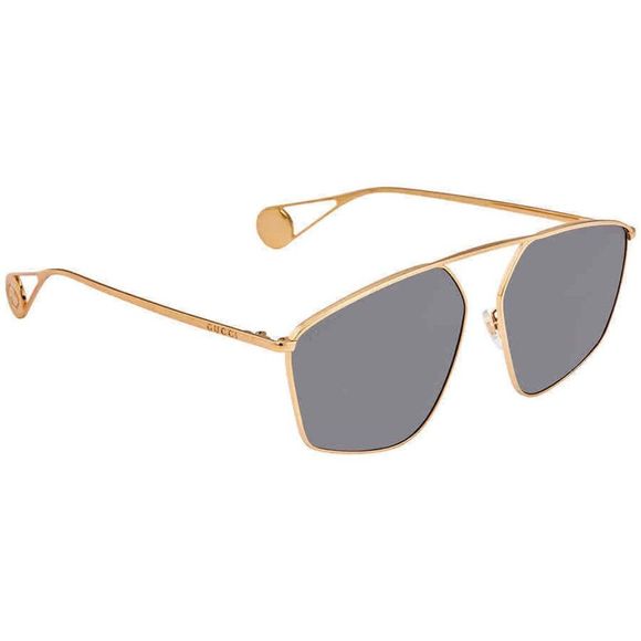 NEW Gucci Green and Gold Geometric Unisex Sunglasses - Picture 1 of 4